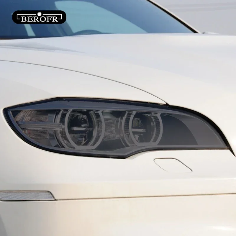 Фото 2 шт. для BMW X6 M E71 2008-2014, оттенок автомобильных фар, черная защитная пленка, передняя фара, прозрачная наклейка из ТПУ, аксессуары №1