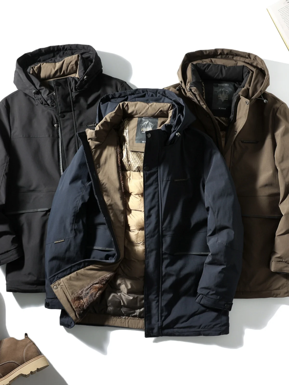 [Adhesive Press Sub-Warehouse! Removable Hat] 2024 Winter Men's Leisure Outdoor Thickened Windproof Warmth Retention Material...