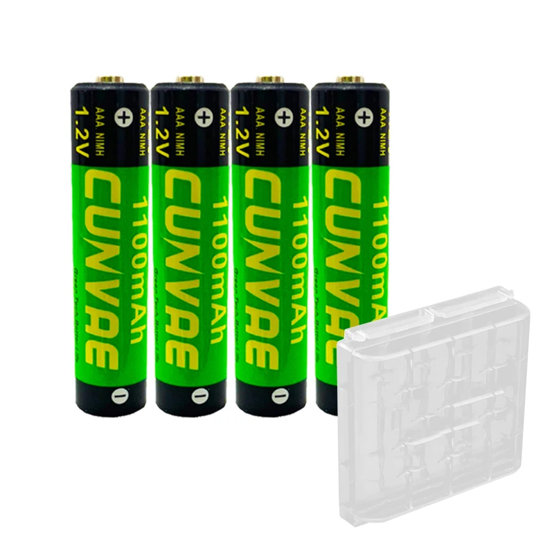 

AAA Battery 1.2V Ni-MH AAA Rechargeable Batteries 1100MAH 3A aaa flashlight battery with AAA/AA Battery Holder