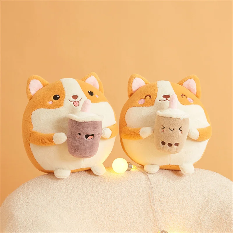

20cm Kawaii Milk Tea Dog Corgi Plush Toy Pillow Soft Sofa Seat Plush Filling Cushion Cute Child Girlfriend Birthday Gift