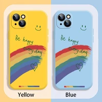 cartoon rainbow phone cases for iphone 11 12 13 mini pro xs max xr x 8 7 plus colour liquid silicon soft bumper back cover funda