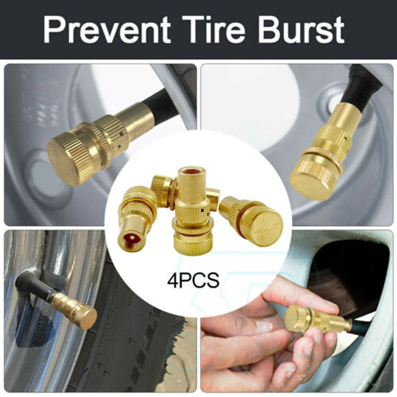 

4pcs Auto Car Alloy Tire Pressure Relief Valve Deflators Bleeder Valve Set Universal