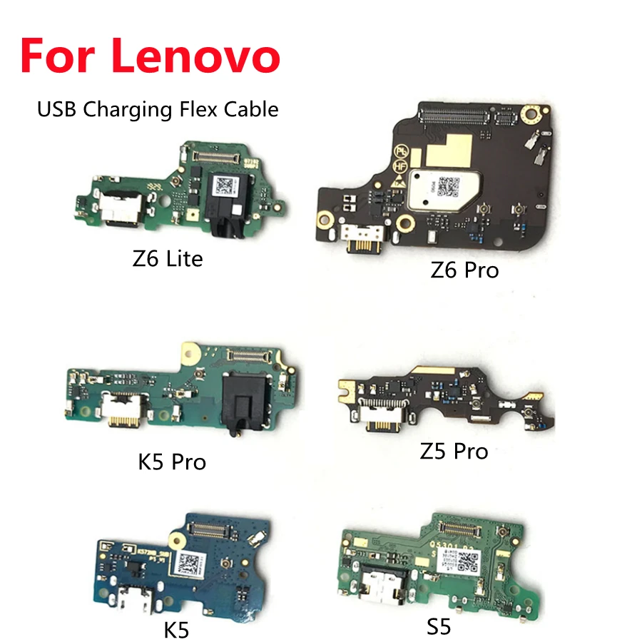 

USB Charging Port Dock Connector Board Flex Cable With Mic Replacement Parts For Lenovo Z6 Lite K5 Z5 Z6 Pro S5 Pro GT z5s