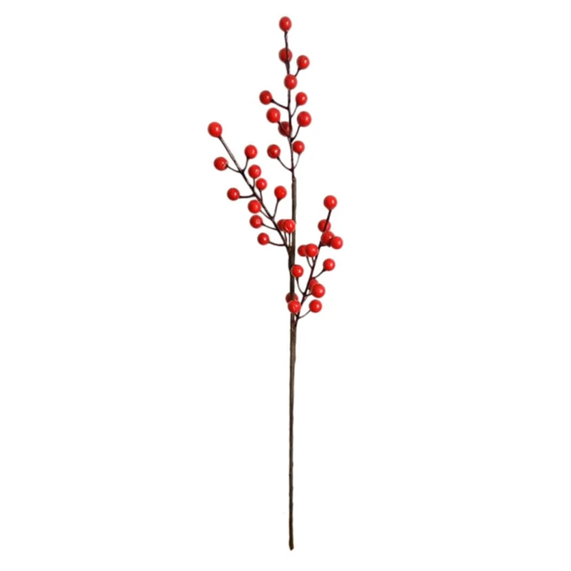 

AT14 Wedding Trigeminal Holly Fortune Fruit Red Fruit Christmas Acacia Red Bean Artificial Flower Fake Flowers