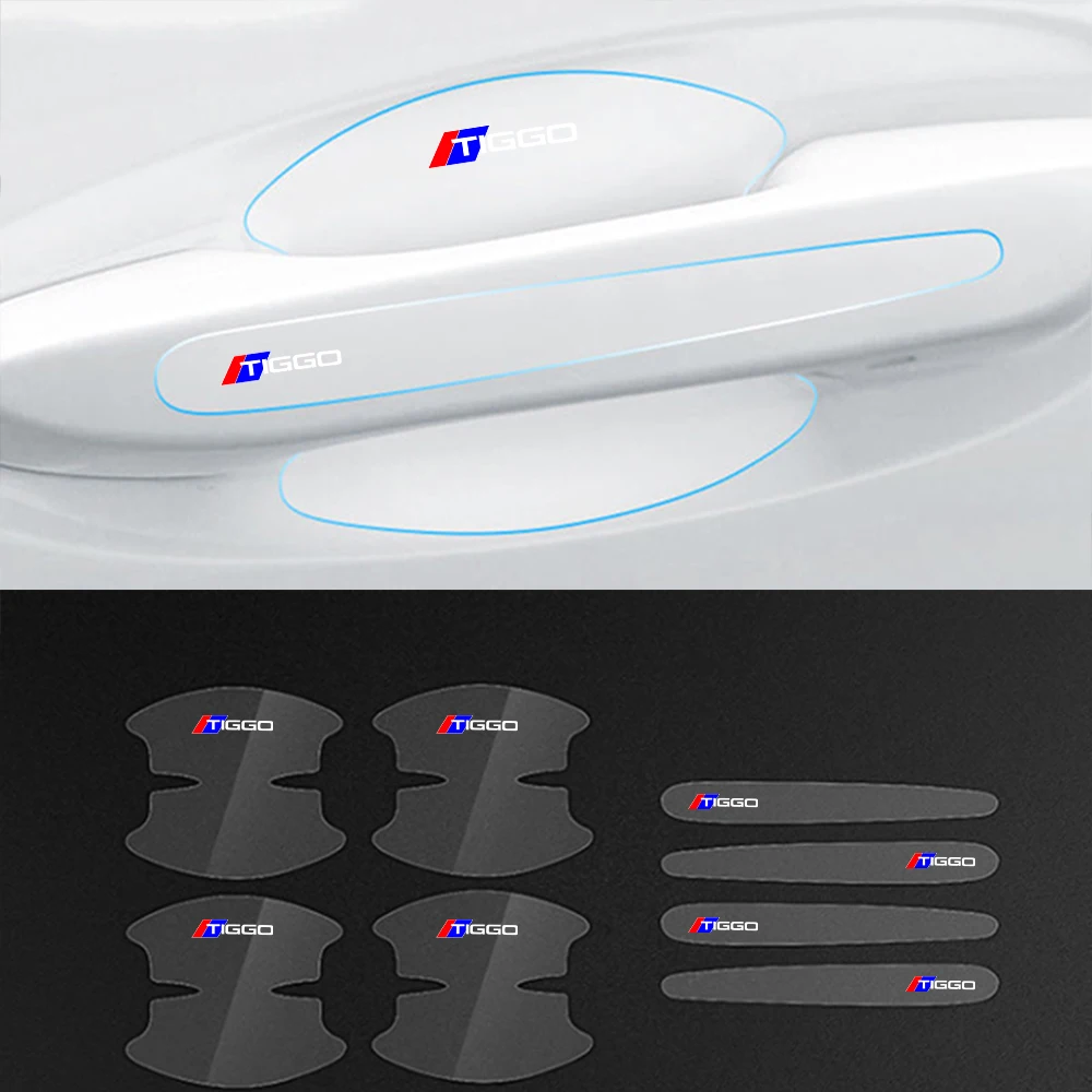 

8 шт., прозрачная защитная эмблема на дверную ручку автомобиля Chery Tiggo 3 5x8 E3 E5, автостайлинг