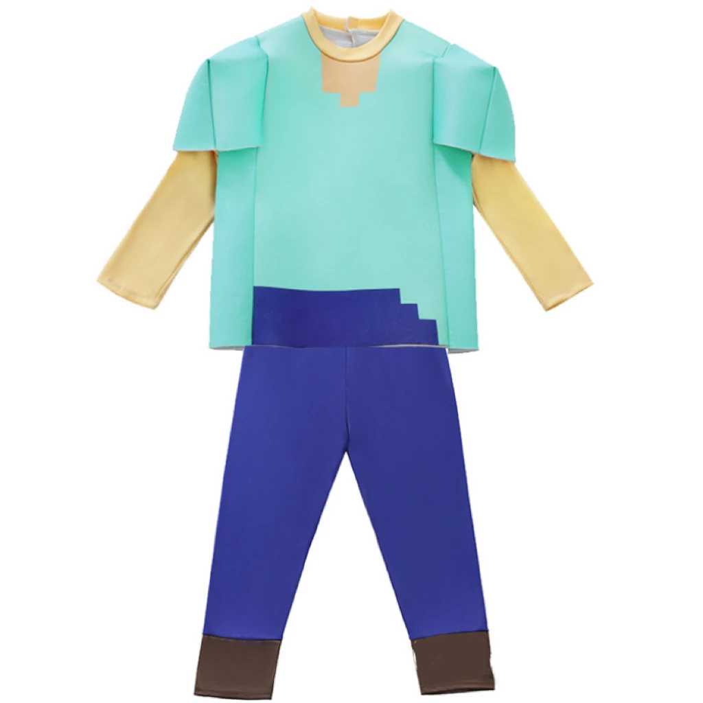 Kids Halloween Game Cosplay Creeper Anime Costumes Steve Role Play 3 Pieces Set Game Clothing