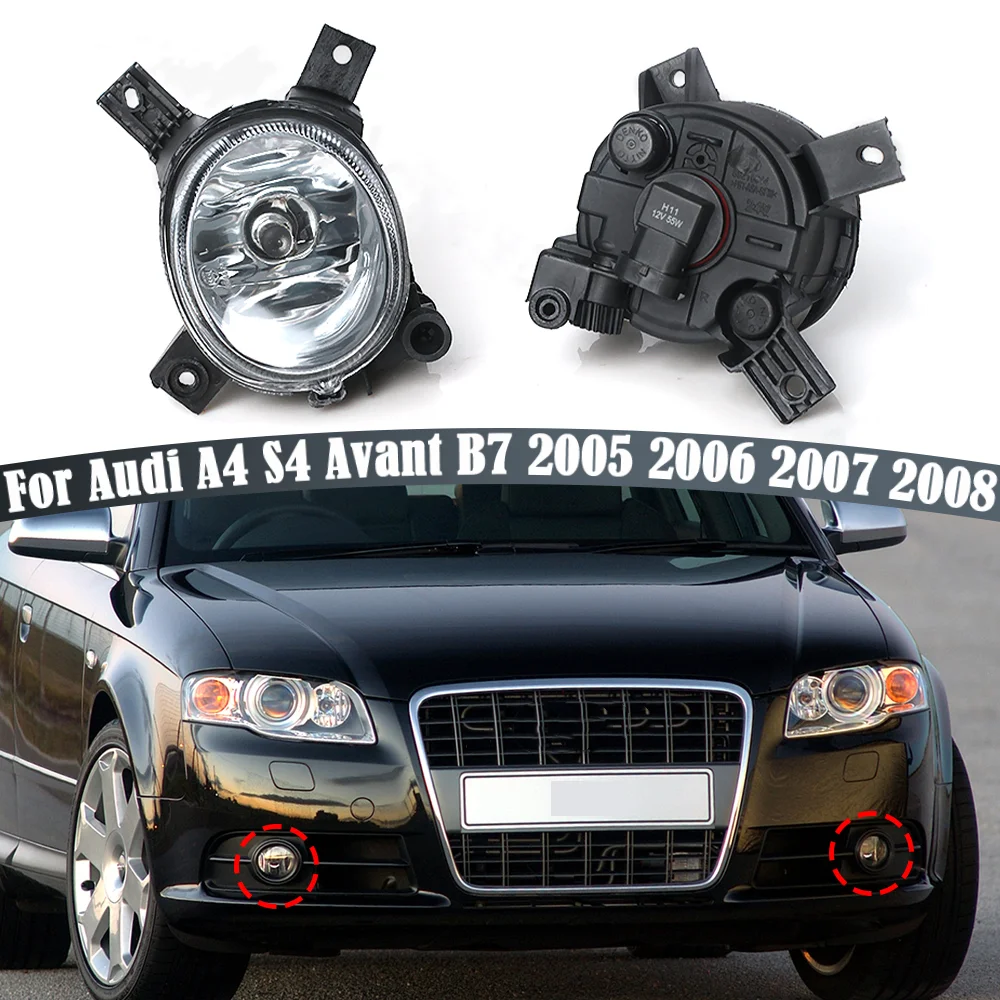 

Front Bumper Lower Fog Light Fog Lamp With Halogen Bulb For Audi A4 S4 Avant B7 2005-2008 8E0941699C 8E0941700C Car Accessories