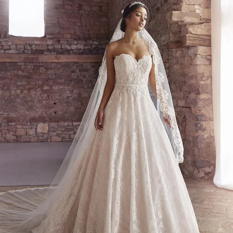 

Vintage Wedding Dresses Organza Beading Tulle With A-line V-neck Full Sleeve Bride Gowns Beach Button Plus Size Vestido De Novi