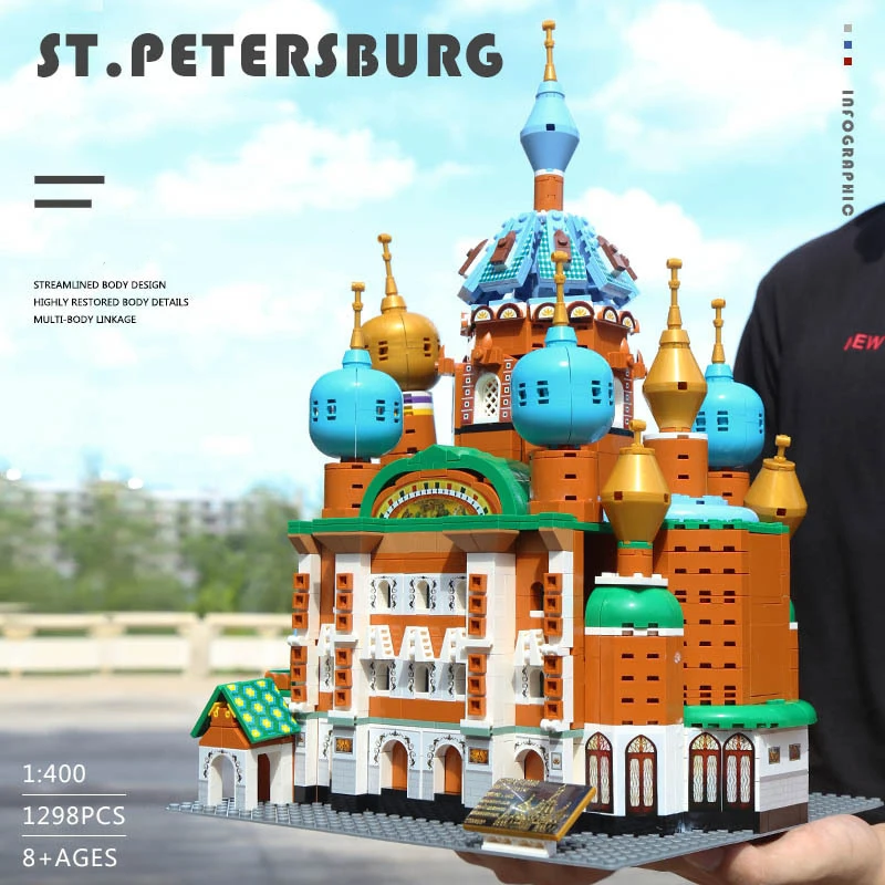 

City Street View Saint Petersburg Castle Building Blocks MOC Architecture Assembly Bricks Toys for Children Birthday Gifts