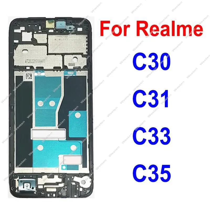 For Realme C35 C33 C31 C30 C30S Front LCD Screen Frame Housing Front Frame Holder Case Cover Replacement Parts
