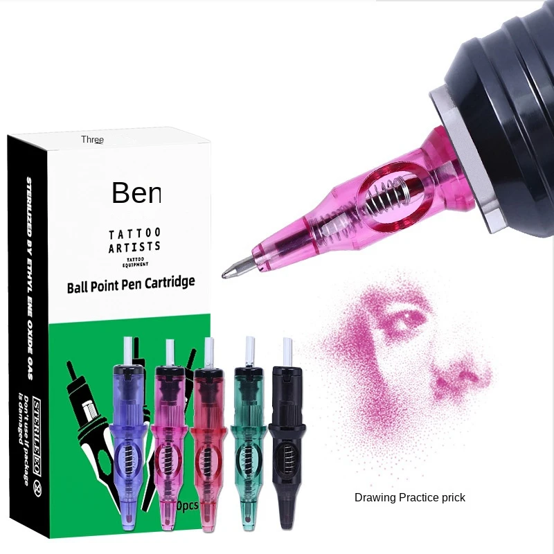 

10/20 PCS/Box Permanent Makeup Tattoo Cartridge Needles Eyebrow Eyeliner Lip Microblading Ballpoint Pen for Rotary Machines