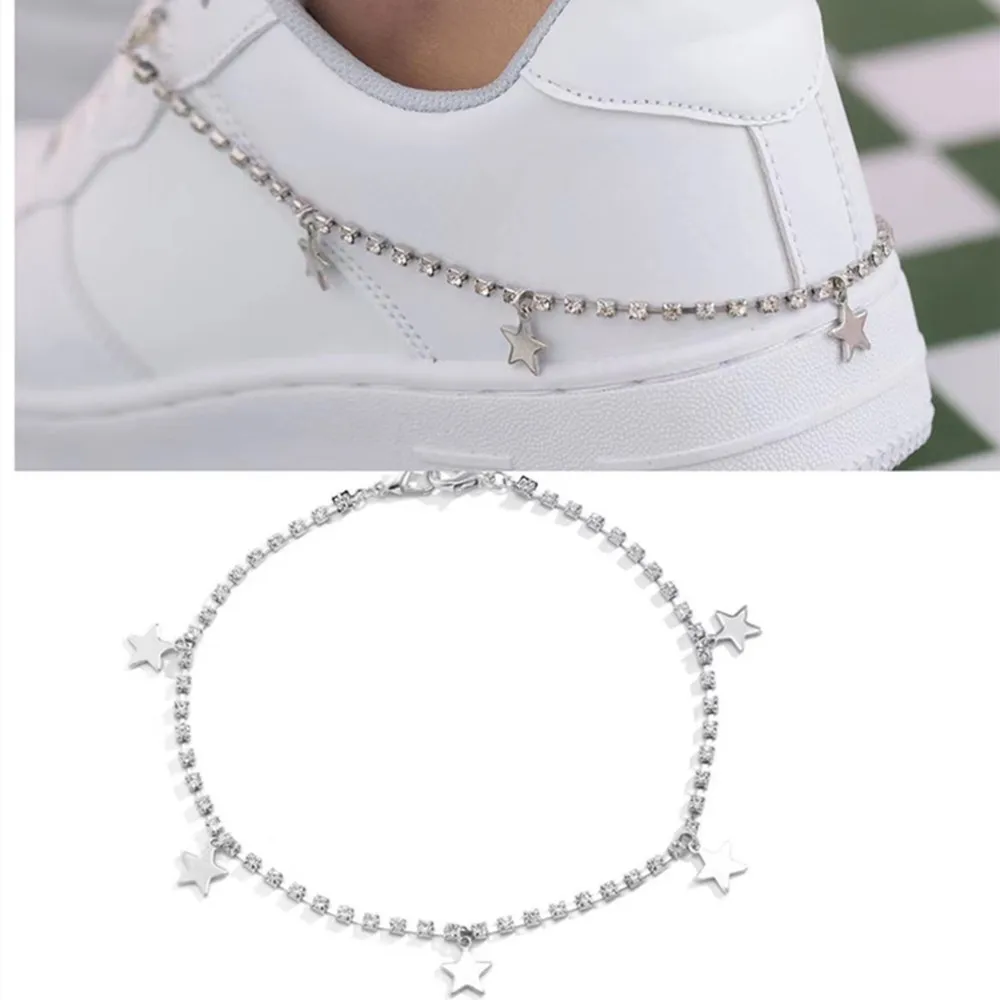 Цепочка на ногу Женская в стиле хип-хоп Спортивная цепочка со звездой украшение