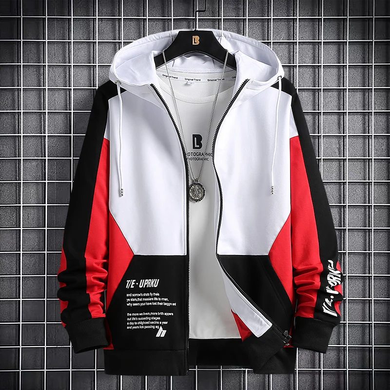 

2023 Hip Hop Hooded Sweatshirts Harajuku Designer Hoodies for Men Clothing Cardigan Korean Fashion Streetwear Sweatshirt 6702