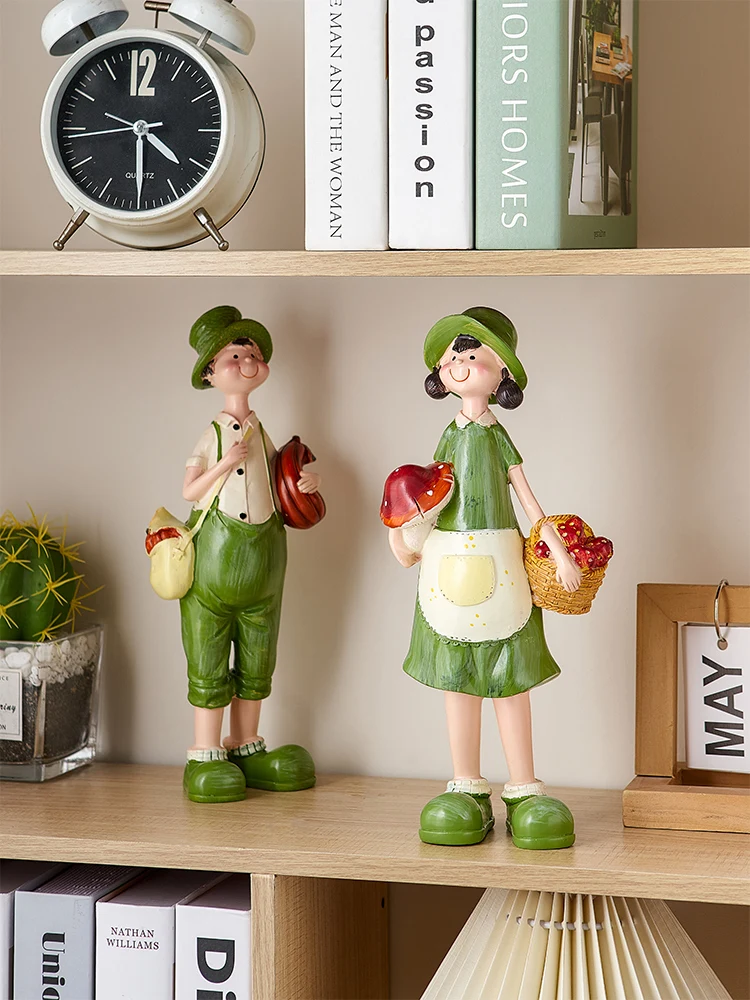 

Lovely Couple Decorations Rural Style Creative Figurines Home Furnishings Study Desk Bookcase Soft Ins Art Style Decoration Gift