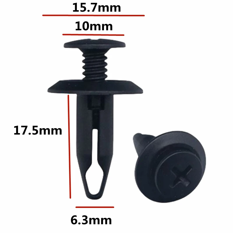 

20 шт. для 6 мм отверстия, фиксаторы автомобильного бампера, зажимы, пластиковые зажимы для обшивки двери крыла автомобиля, крепежная подкладка, зажим B57