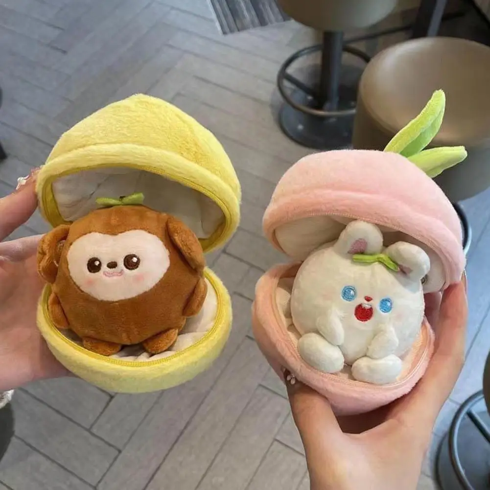 

13cm Fruits Plush Toy Stuffed Creative Bag Into Fruit Transform Baby Cuddly Bunny Plushie Doll For Kid Plush Toy Keychain L9Y8