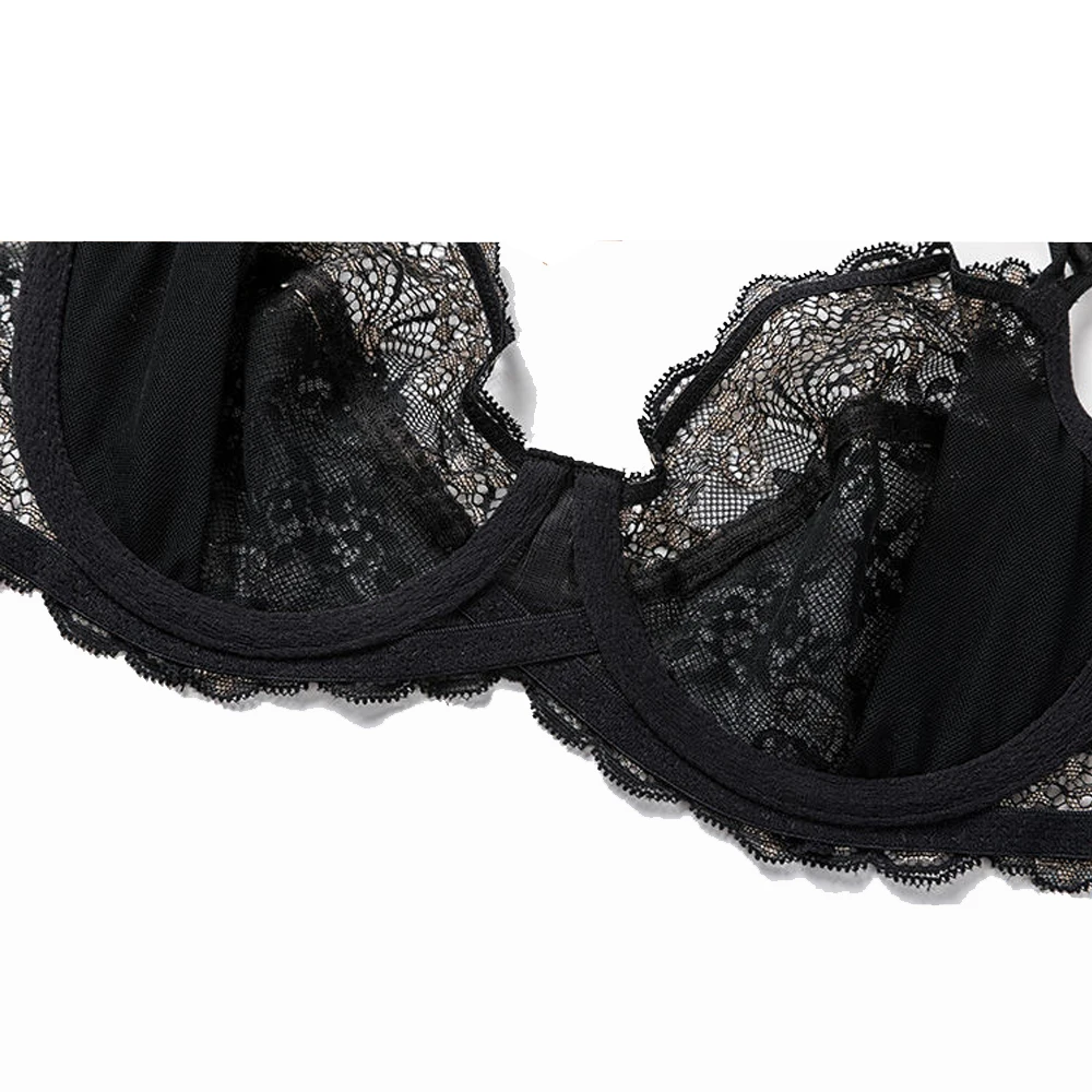 Plus Size Lace Bras for Women Lingerie Underwire Bralette Sexy Brassiere Female Intimates Underwear Embroidery 32-42 BCDDDEFG