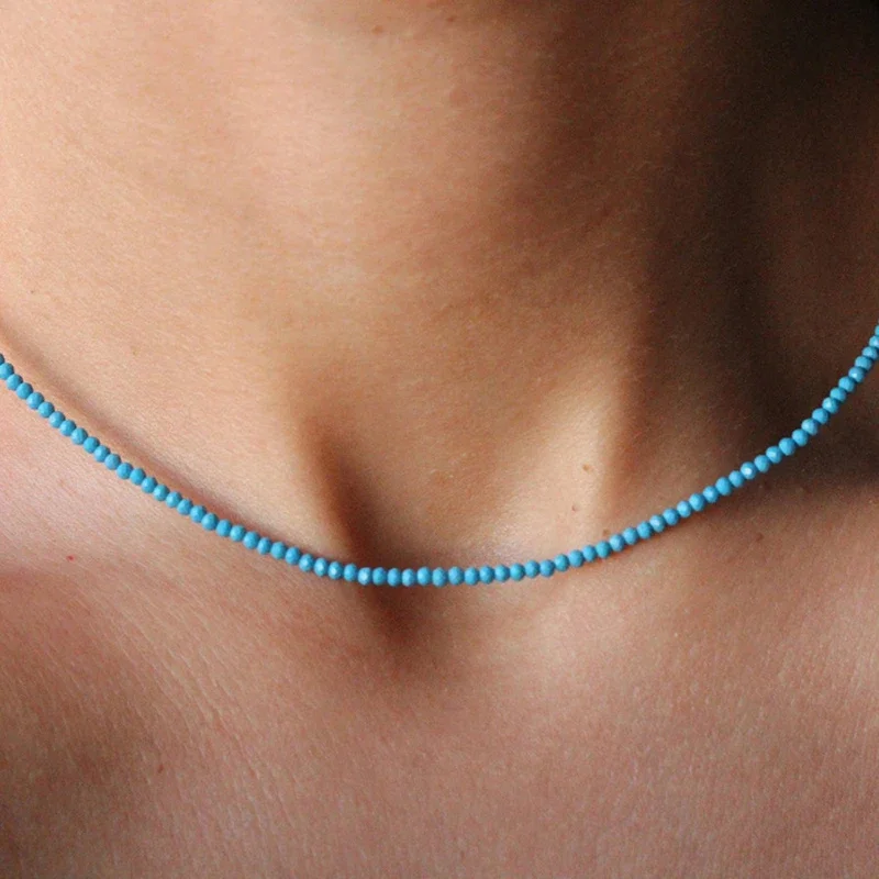 Винтажное бирюзовое ожерелье из натурального камня 14 кг бисера нержавеющей