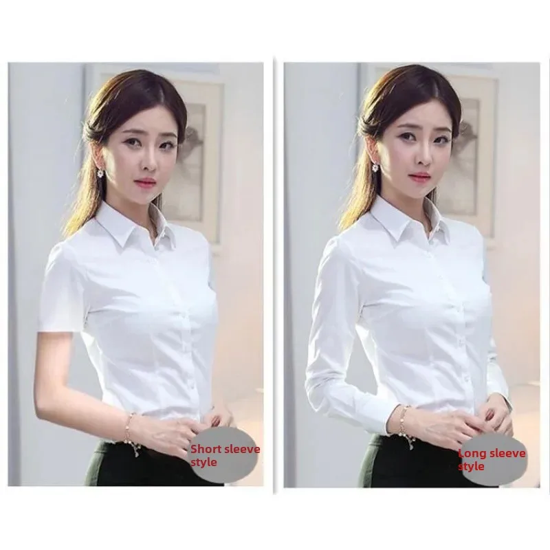 Women's Spring Autumn New Long Sleeve Shirt Slimming Plus Size Korean Style Professional Workwear Base Layer Top
