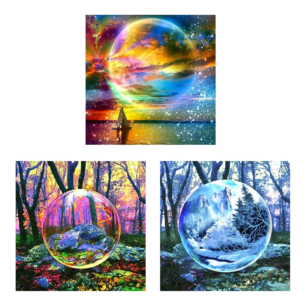 

Алмазная мозаика 5D «сделай сам», Круглая Мозаика с водяными шариками, стразы, рисование, домашний декор, ремесло, искусство, подарок для взро...