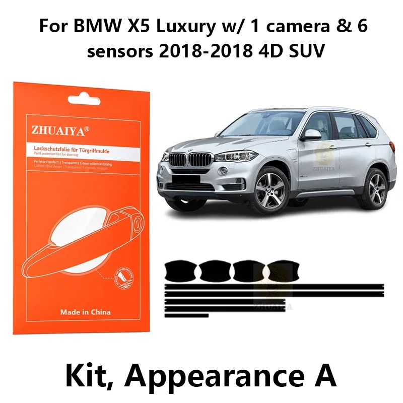 

Защита для края двери ZHUAIYA, защитная пленка на дверную ручку, ТПУ PPF для BMW X5, роскошная с 1 камерой и 6 датчиками 2018-2018 4D SUV