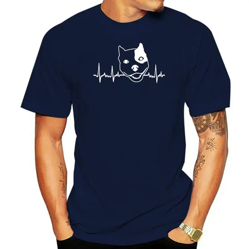 

2022 Hot Sale New Men'S T Shirt New Fashion Men Men'S T Shirt Great Gift Pitbull Heartbeat Stylisches T Shirt Design