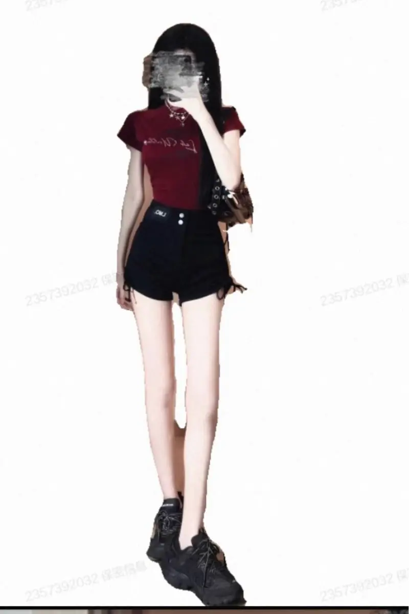 Summer Clothing Match A Complete Set Salt System Young Royal Sister Wear Small Fried Street Gyaru Top Shorts Two-piece Suit