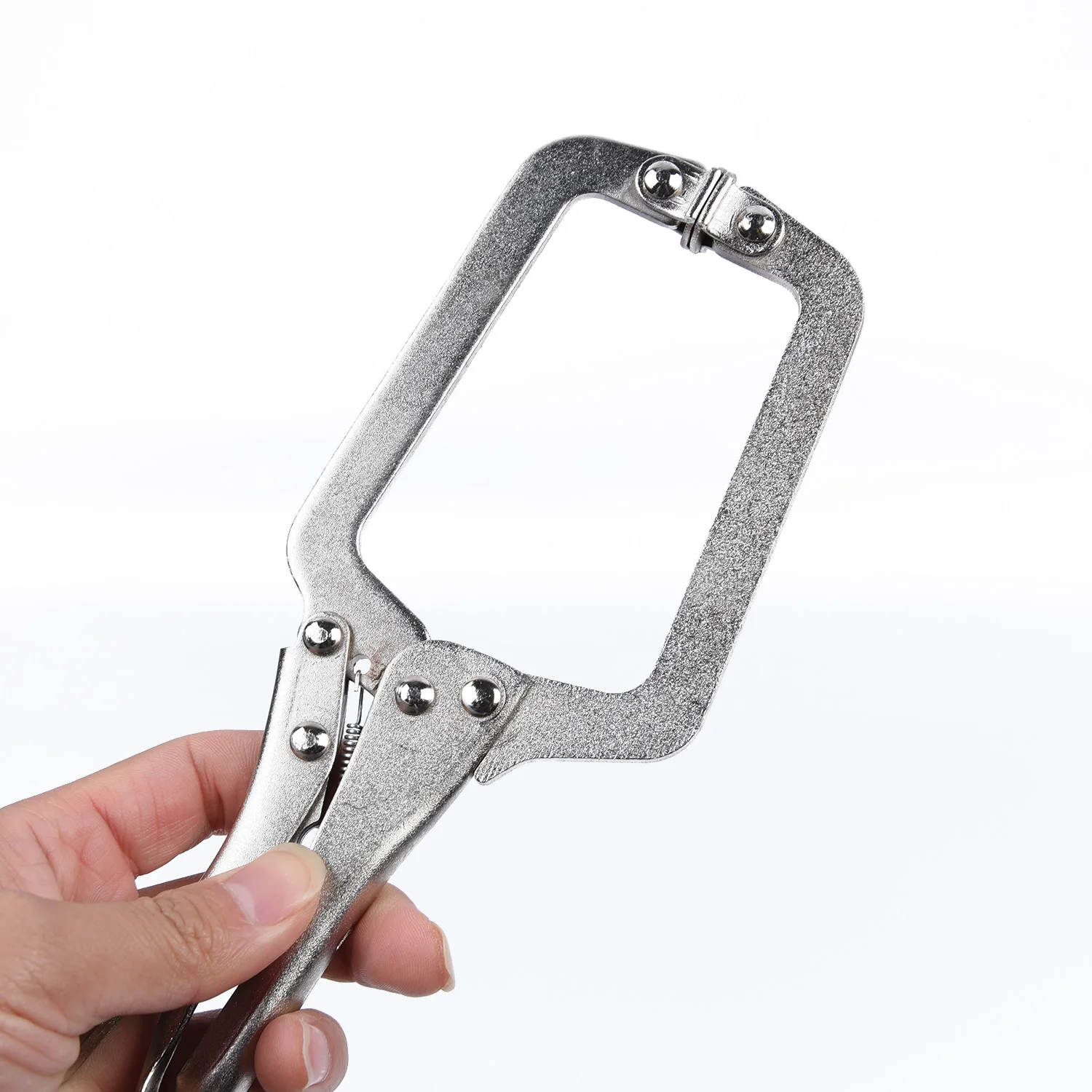 

9" Adjustable C Clamp Vise Grip Tool Wide Opening Locking Clamp Welding Pliers Woodworking Tenon Locator