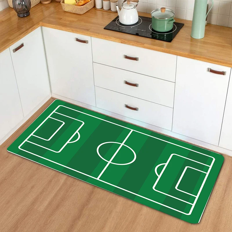 

Non-slip And Washable Kitchen Mat Football Field Long Corridor Carpet Bathroom Doormat Entrance Door Bedrooom Prayer Rug Welcome
