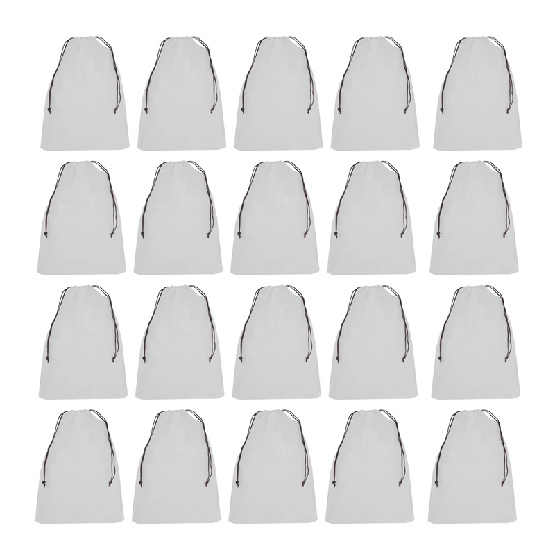 

50 Pieces Translucent Shoes Bags For Travel Storage Packing Large Clear Drawstring Bags Portable Shoe Bags Organizer