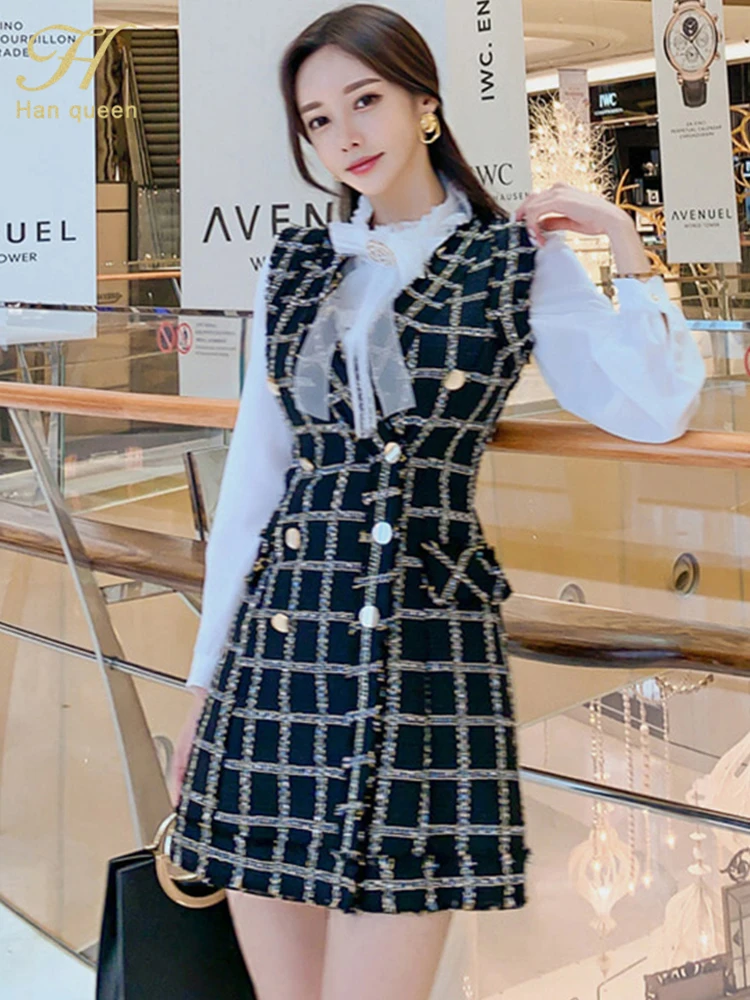 

Женское платье-карандаш в шотландскую клетку, на весну/осень