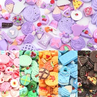 30 pcs epoxy resin cake cookies candy diy accessories cabochon embellishment hairpin phone jewelry material for arts craft
