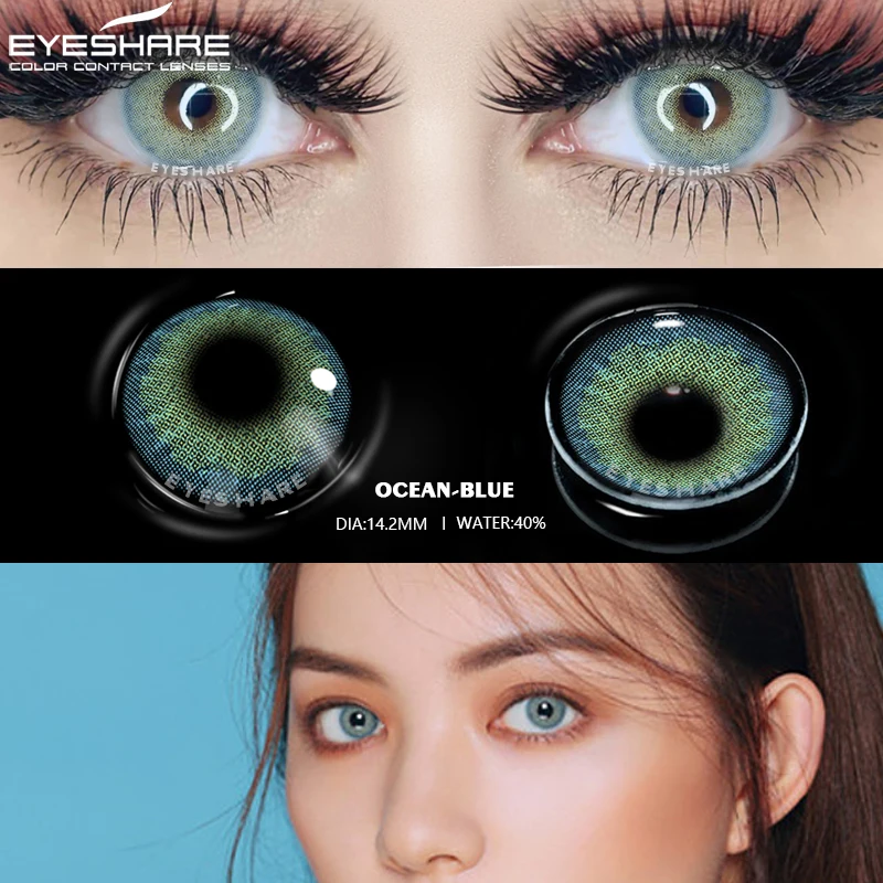 eyeshare color lens 2pcs yearly use color contact lenses for eyes cosmeic contact lenses eye color beauty makeup color lens eyes free global shipping