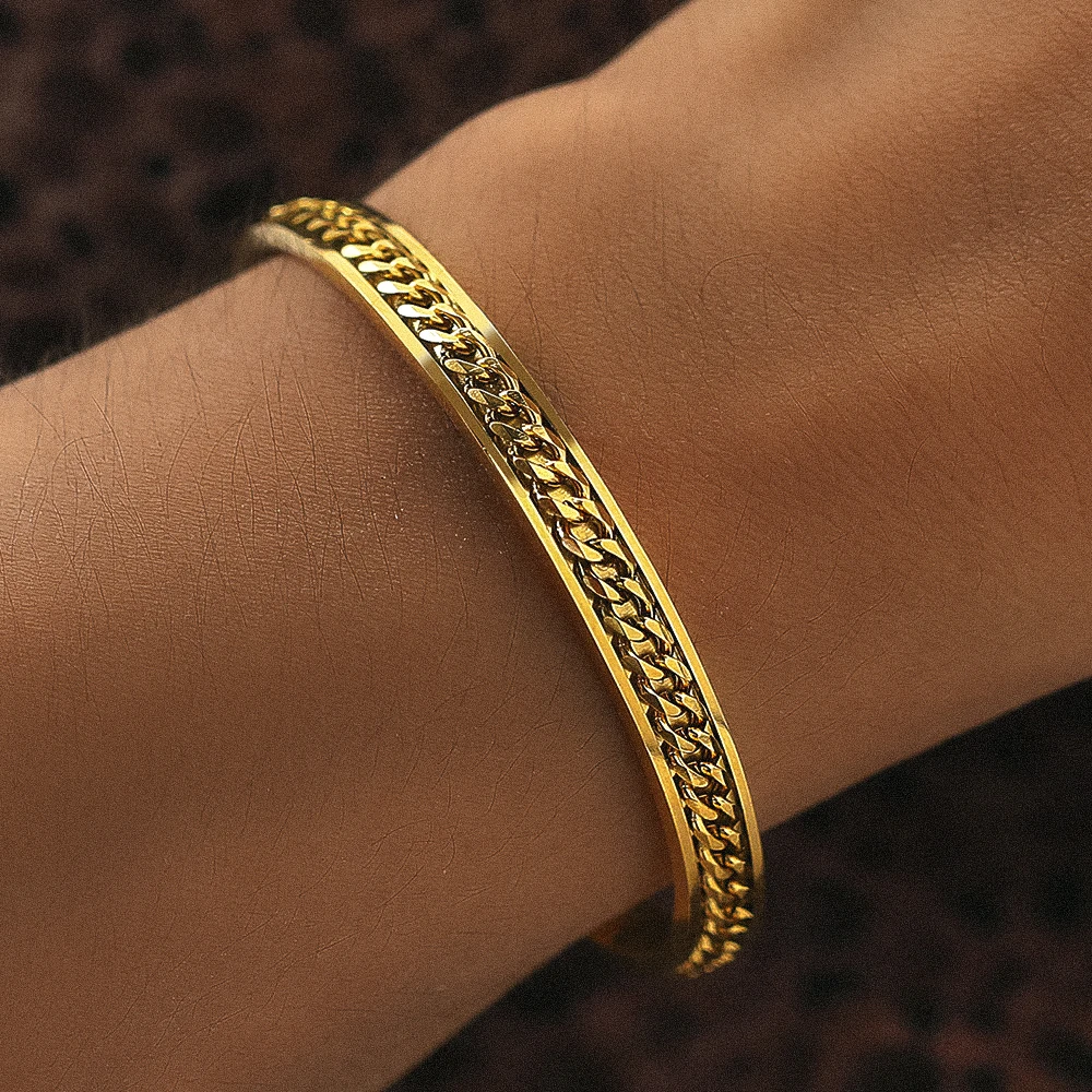 

Браслеты из нержавеющей стали, готические панковские браслеты в стиле хип-хоп, Мужская цепь, гранж, модная женская бижутерия, подарок Вечерн...