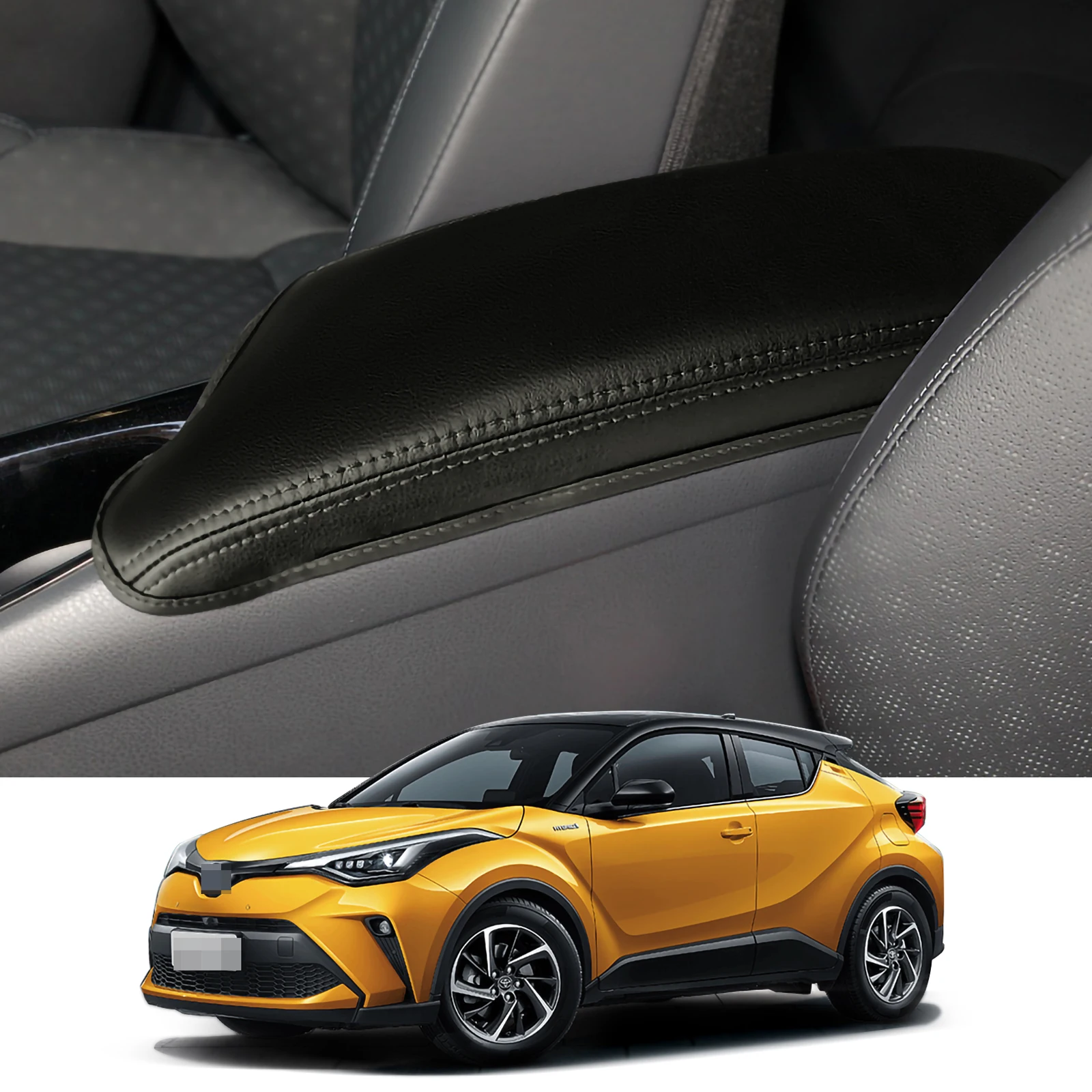 

ZUNDUO Leather Armrest Box Cover Pad for Toyota C-HR CHR Waterproof Center Cosole Lid Cushion Protective Case Car Accessories