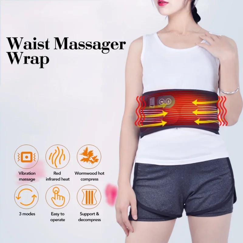 

Cross-Border Factory Electric Heating Waist Support Vibration Massage Lumbar Spine Warm Hot Compress Moxibustion Health Care Pro