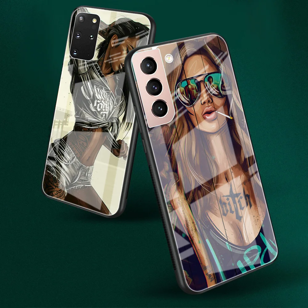 Фото Стеклянный чехол Imetsu No Yaiba для Samsung Galaxy S22 S20 FE S21 5G S10 S9 Plus Note 10 20 Lite №2
