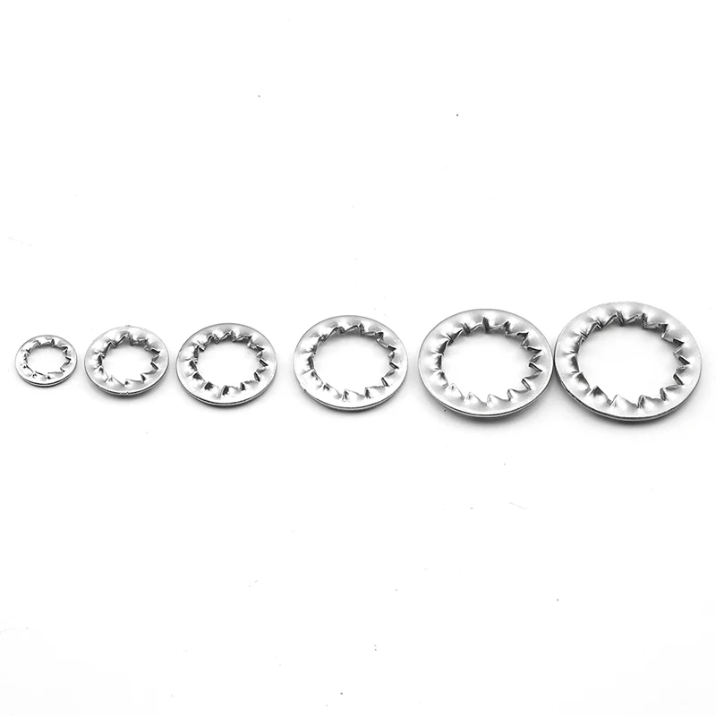 5-50 шт., внутренние и внешние зубчатые шайбы из нержавеющей стали