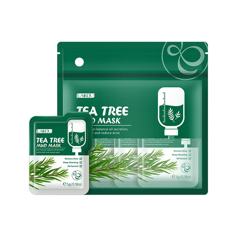 

LAIKOU Tea Tree Mud Mask Moisturizing Oil-Control Plant Essence Face Mask Skin Care Anti Wrinkle Deep Cleansing Shrink Pore