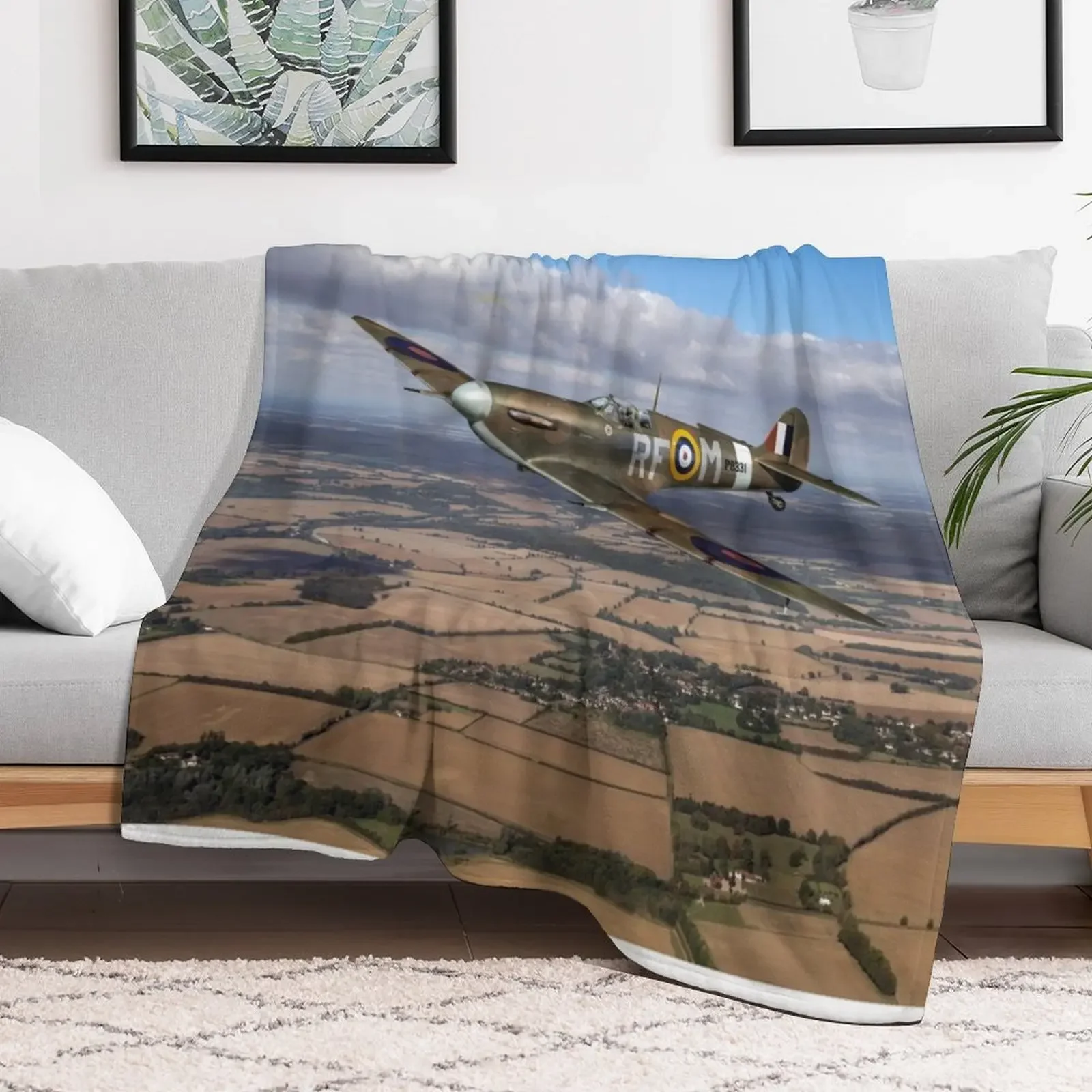 Плед Laguna Spitfire 303 эскадрильи рождественские подарки лохматый плед зимние