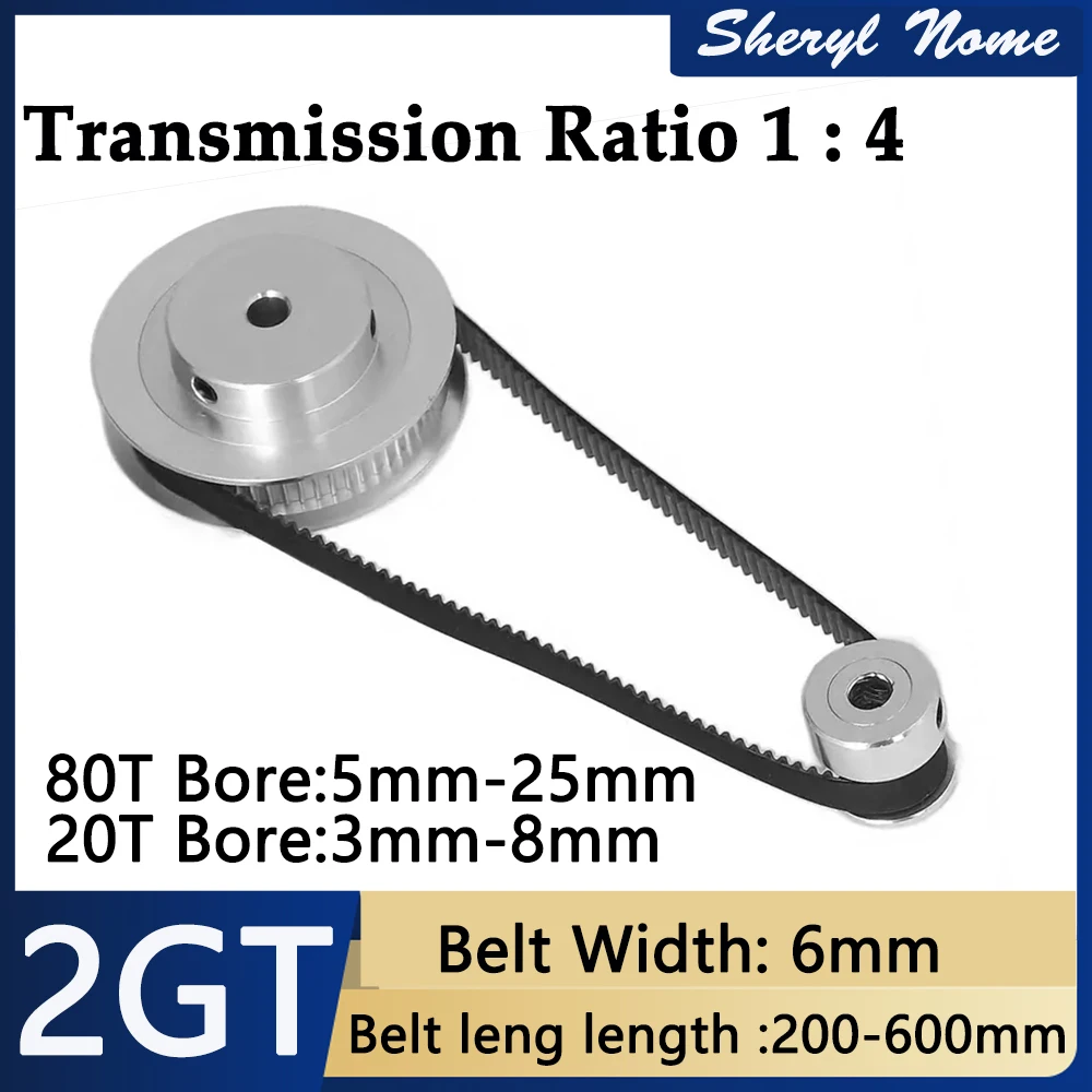 

Комплект шкивов 2GT 80T/20T алюминиевый сплав