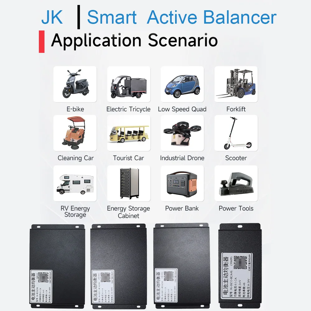 JIKONG BMS Smart Active Balancer Li-ion lifepo4 LTO 12V 24V 36V 48V 72V 4S 5S 6S 7S 8S 10S 12S 13S 16S 20S 24S с эквалайзером BT