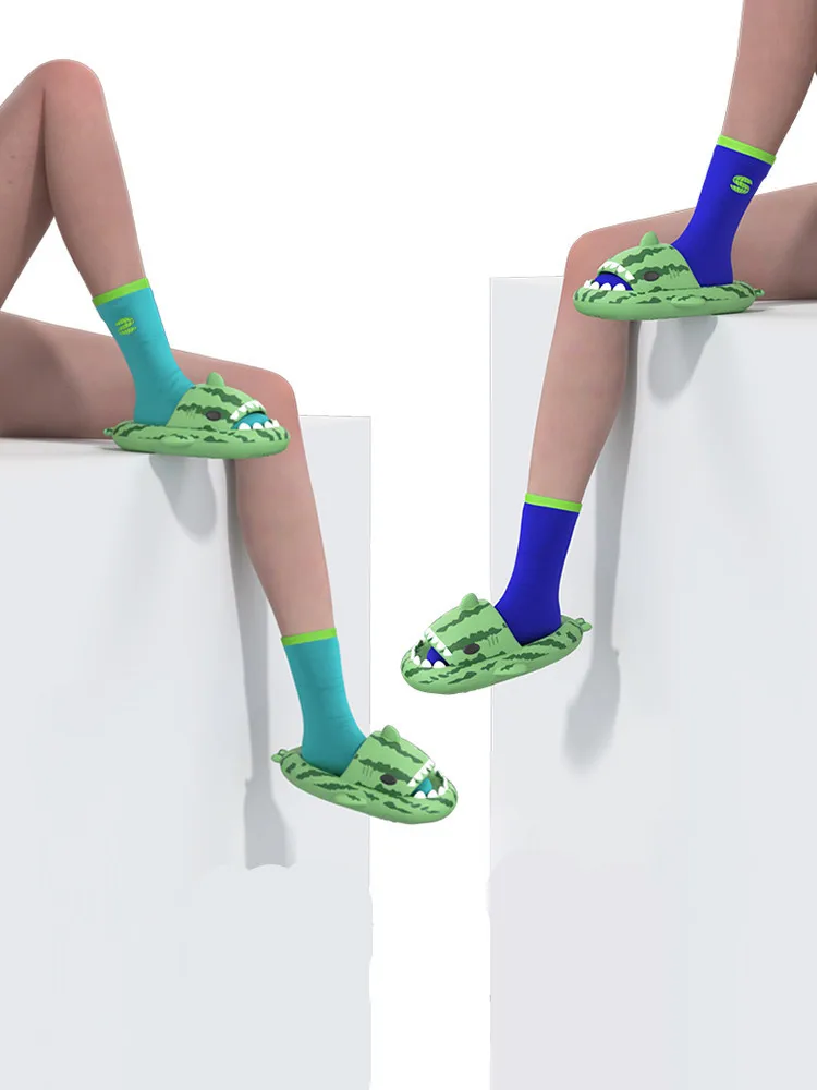 Shark Slipper Couple Slippers For Men And Women Summer Indoor 4cm Thick Soft Sole Antibacterial Sandals Beach Slipper