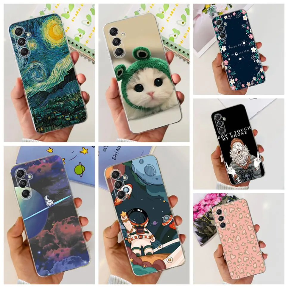 Новинка чехол для Samsung Galaxy M34 6 5 дюйма мягкий силиконовый из ТПУ с мультяшным котом