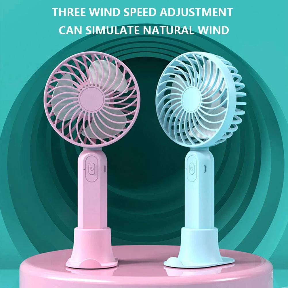 

Portable Handy Fan 3-speed Handheld Desktop Fan Ultra Quiet Wireless Electric Fan USB Rechargeable 2000mAh for Office/ Home/Dorm