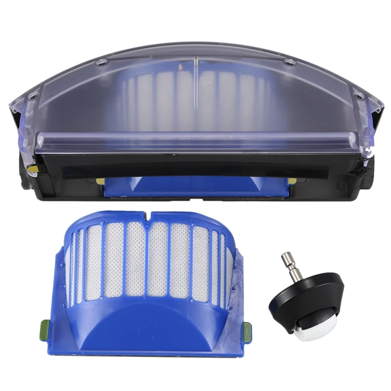 

New Filter Box Collector Dust Bin Filter Compatible For Roomba 500/600 Aerovac Dust Bin Box With Caster Wheel, Extra Filter Repl