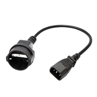 eu standards c14 female plug to waterproof female plug h05vv f 30 75mm black adapter power cord