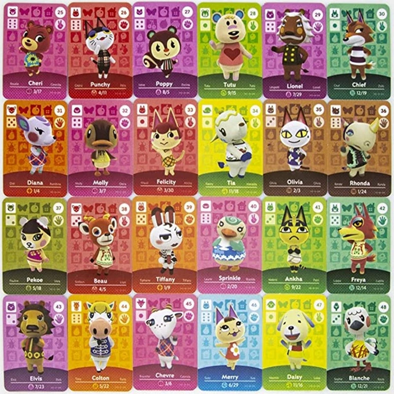 

High Quality Marshal Merengue Mini Animal NFC NTAG215 Game Cards Playing Cards 72pcs Ntag215 NS Switch WiiU 3DS