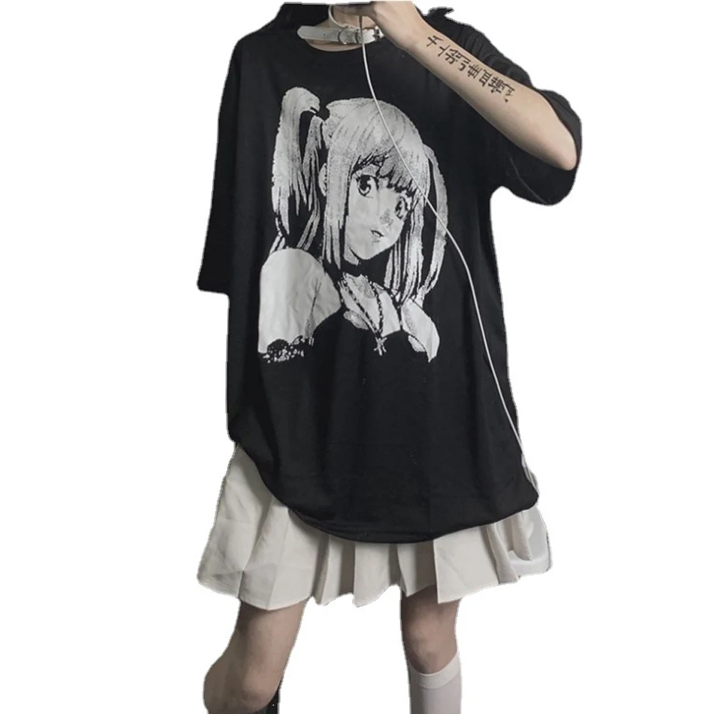 

Anime Death Note Misa Amane Tops T Shirt Cosplay Costume Japanese Manga Oversize Funny T-shirt Harajuku Short Sleeve Casual Tees