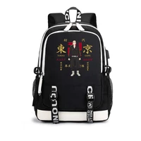 ryuguji ken print anime tokyo revengers backpack cosplay usb shoulderbag black schoolbag bookbags travelbags teenager bags